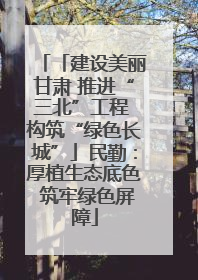 「建设美丽甘肃 推进“三北”工程 构筑“绿色长城”」民勤：厚植生态底色 筑牢绿色屏障