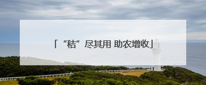 “秸”尽其用 助农增收