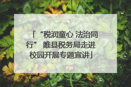 “税润童心 法治同行” 睢县税务局走进校园开展专题宣讲