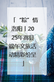 “粽”情洛阳丨2025年嵩县端午文旅活动精彩纷呈
