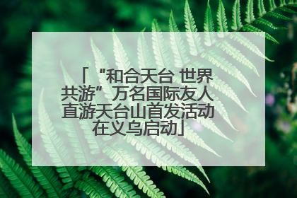 “和合天台 世界共游”万名国际友人直游天台山首发活动在义乌启动