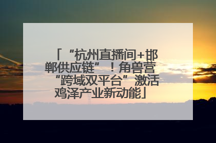 “杭州直播间+邯郸供应链”！角兽营“跨域双平台”激活鸡泽产业新动能