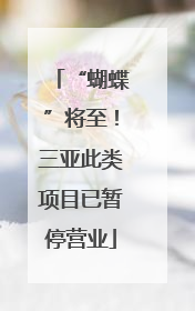 “蝴蝶”将至！三亚此类项目已暂停营业