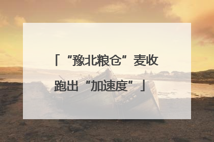 “豫北粮仓”麦收跑出“加速度”