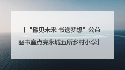 “豫见未来 书送梦想”公益图书室点亮永城五所乡村小学
