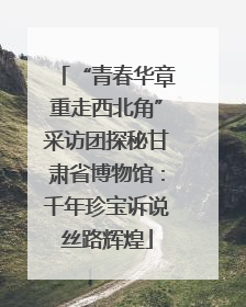 “青春华章重走西北角”采访团探秘甘肃省博物馆：千年珍宝诉说丝路辉煌