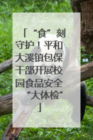 “食”刻守护！平和大溪镇包保干部开展校园食品安全“大体检”