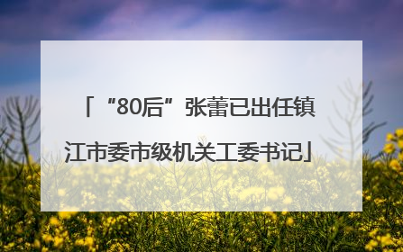 “80后”张蕾已出任镇江市委市级机关工委书记