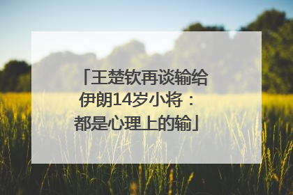 王楚钦再谈输给伊朗14岁小将：都是心理上的输