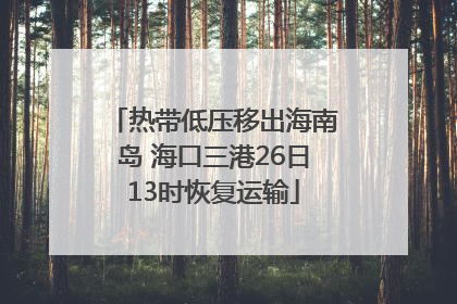 热带低压移出海南岛 海口三港26日13时恢复运输