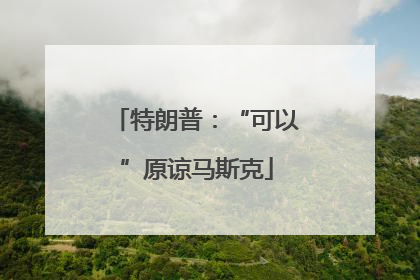 特朗普：“可以”原谅马斯克