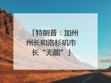 特朗普：加州州长和洛杉矶市长“无能”