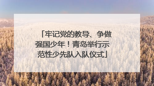 牢记党的教导、争做强国少年！青岛举行示范性少先队入队仪式