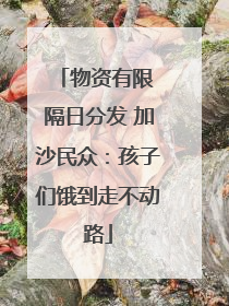 物资有限 隔日分发 加沙民众：孩子们饿到走不动路
