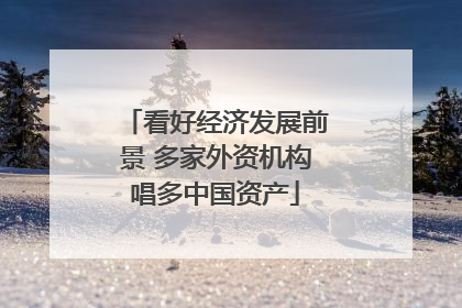 看好经济发展前景 多家外资机构唱多中国资产