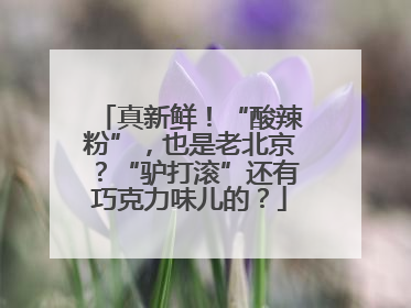 真新鲜！“酸辣粉”，也是老北京？“驴打滚”还有巧克力味儿的？