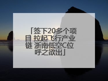 签下20多个项目 拉起飞行产业链 浙南低空C位呼之欲出