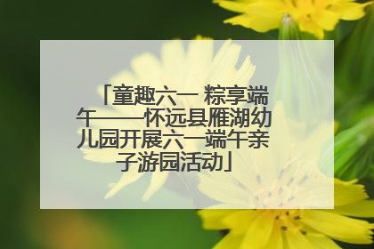 童趣六一 粽享端午——怀远县雁湖幼儿园开展六一端午亲子游园活动