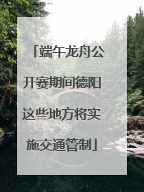 端午龙舟公开赛期间德阳这些地方将实施交通管制