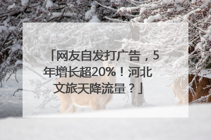 网友自发打广告，5年增长超20%！河北文旅天降流量？