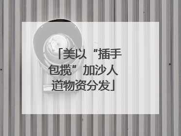 美以“插手包揽”加沙人道物资分发