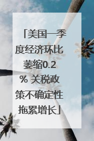 美国一季度经济环比萎缩0.2% 关税政策不确定性拖累增长