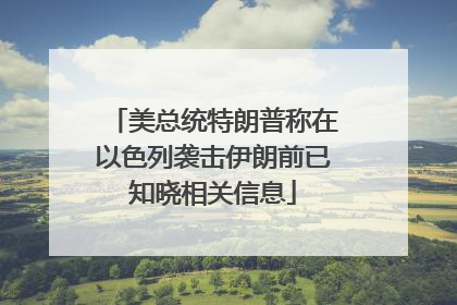 美总统特朗普称在以色列袭击伊朗前已知晓相关信息