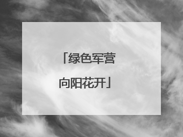 绿色军营 向阳花开