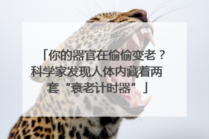 你的器官在偷偷变老？科学家发现人体内藏着两套“衰老计时器”