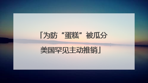 为防“蛋糕”被瓜分 美国罕见主动推销