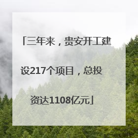三年来，贵安开工建设217个项目，总投资达1108亿元