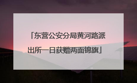 东营公安分局黄河路派出所一日获赠两面锦旗