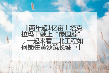 两年超1亿亩！塔克拉玛干戴上“绿围脖”，一起来看三北工程如何锁住黄沙筑长城→