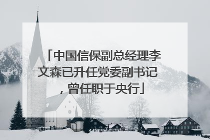 中国信保副总经理李文森已升任党委副书记，曾任职于央行