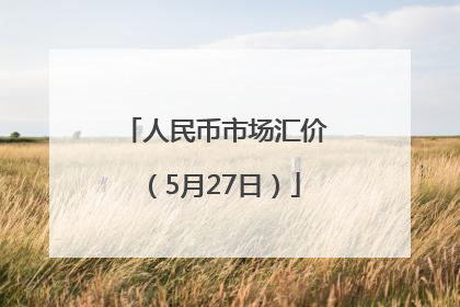 人民币市场汇价（5月27日）