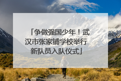 争做强国少年！武汉市张家铺学校举行新队员入队仪式