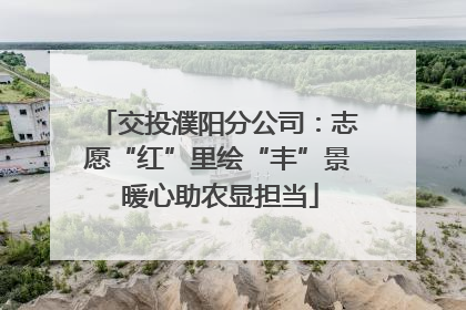 交投濮阳分公司：志愿“红”里绘“丰”景 暖心助农显担当