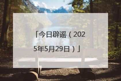 今日辟谣（2025年5月29日）