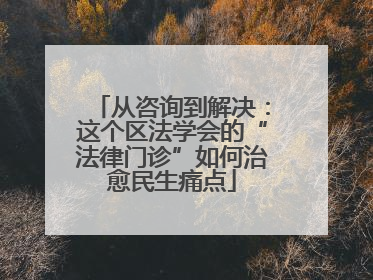 从咨询到解决：这个区法学会的“法律门诊”如何治愈民生痛点