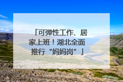可弹性工作、居家上班！湖北全面推行“妈妈岗”