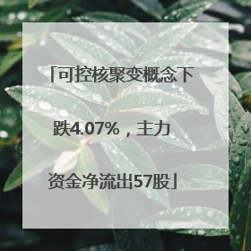 可控核聚变概念下跌4.07%，主力资金净流出57股