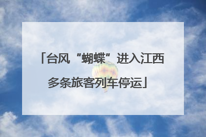 台风“蝴蝶”进入江西 多条旅客列车停运