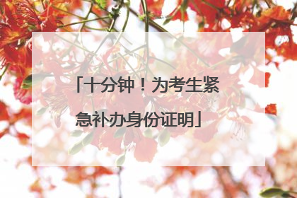 十分钟！为考生紧急补办身份证明