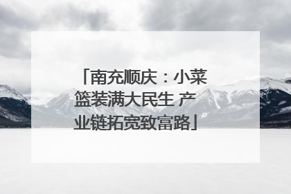 南充顺庆：小菜篮装满大民生 产业链拓宽致富路