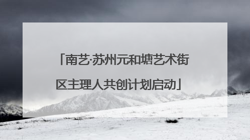 南艺·苏州元和塘艺术街区主理人共创计划启动