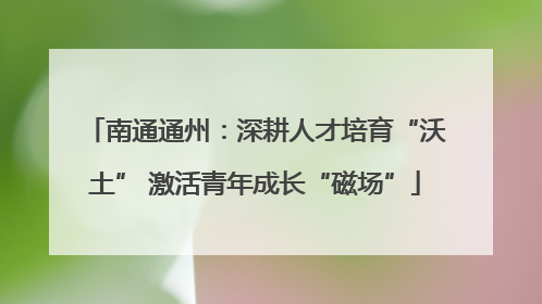 南通通州：深耕人才培育“沃土” 激活青年成长“磁场”