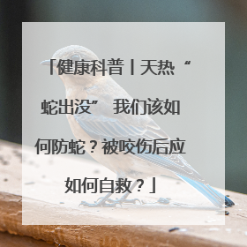 健康科普丨天热“蛇出没” 我们该如何防蛇？被咬伤后应如何自救？