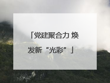 党建聚合力 焕发新“光彩”
