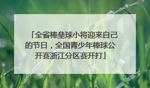 全省棒垒球小将迎来自己的节日，全国青少年棒球公开赛浙江分区赛开打