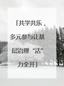 共学共乐，多元参与让基层治理“活”力全开